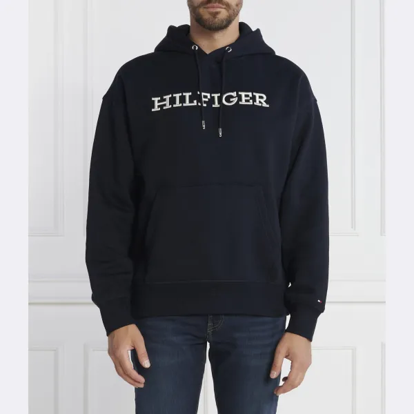 

Толстовка классического кроя с вышивкой Monotype Tommy Hilfiger, синий