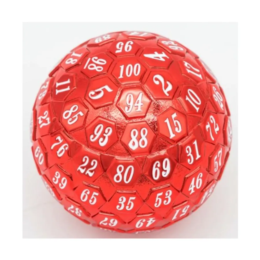 

45мм d100 - Красный с Белым, Dice Sets - Metal - D100's (Foam Brain Games)