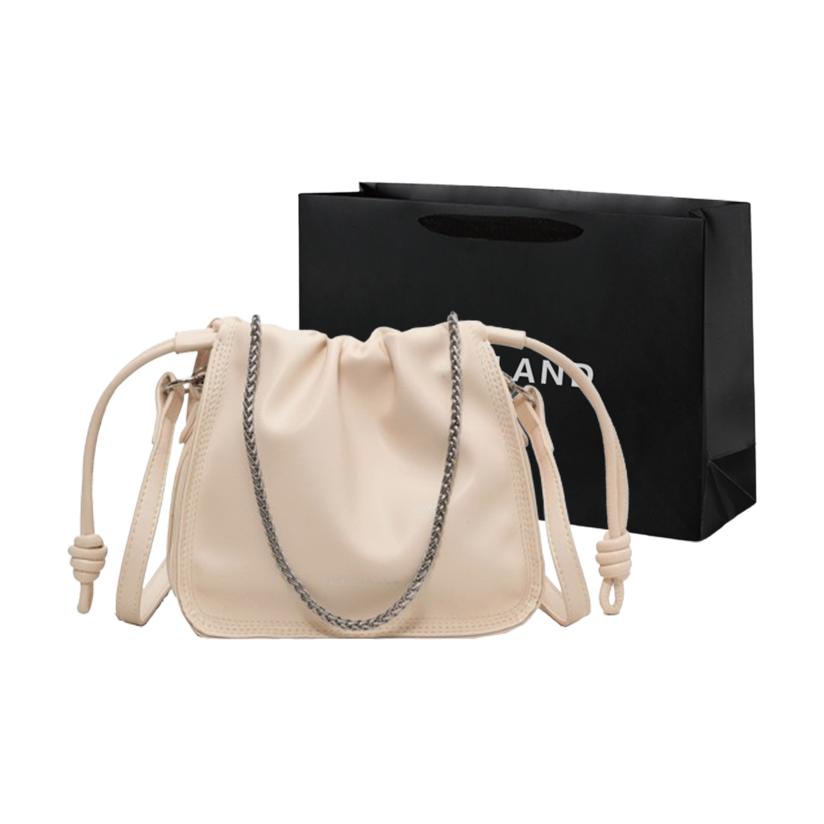 

Сумка-ведро PU через плечо на пояс Классическая женская черная/белая/коричневая/кофейная PINK·LAND