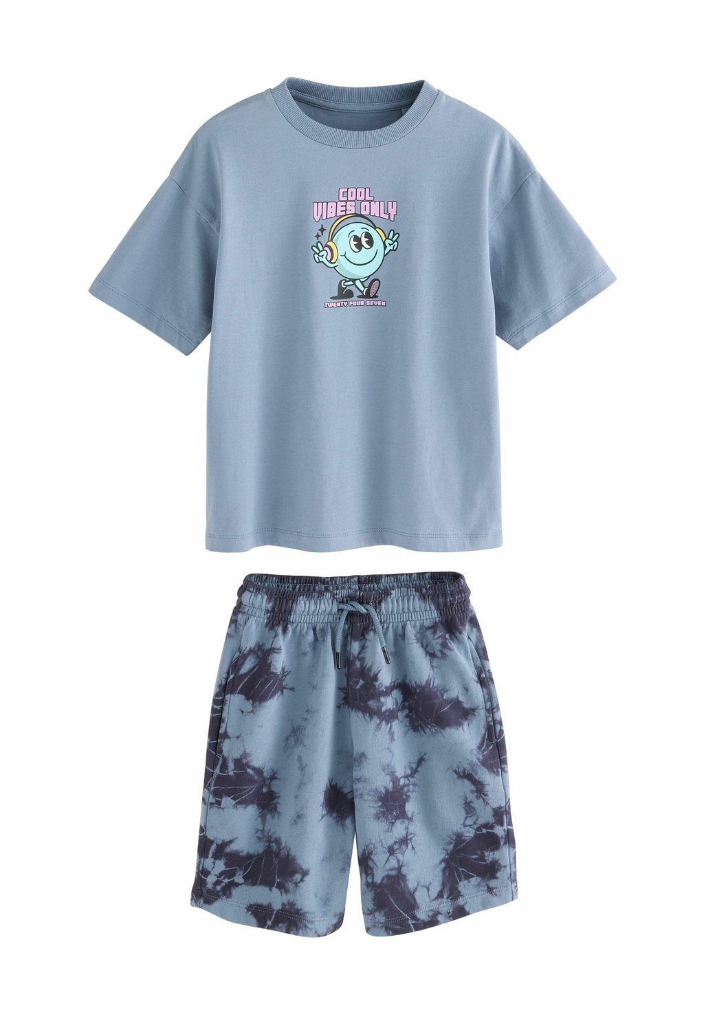 

Футболка с принтом RELAXED FIT-SHORT SLEEVE SET Next, синий