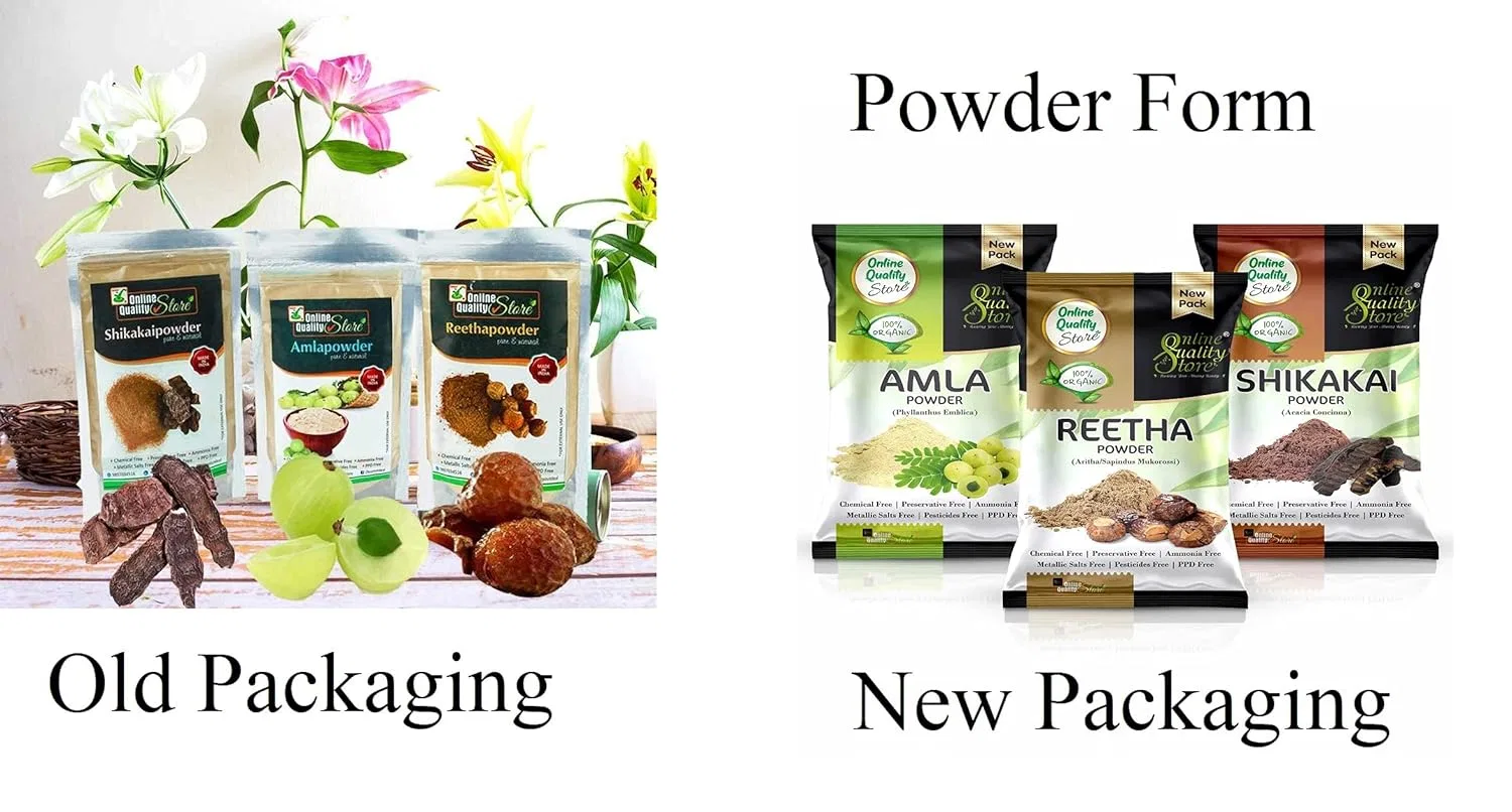 Набор порошков Amla Reetha Shikakai от Online Quality Store ‎Online Quality Store — фото 2