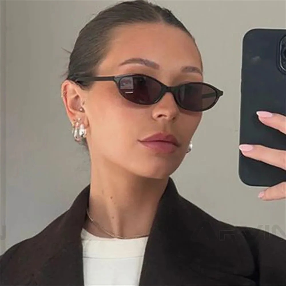 

Сексуальные маленькие овальные женские солнцезащитные очки, модные черные и коричневые солнцезащитные очки для женщин, трендовые летние очки для мужчин UJNHGQ, Yellow