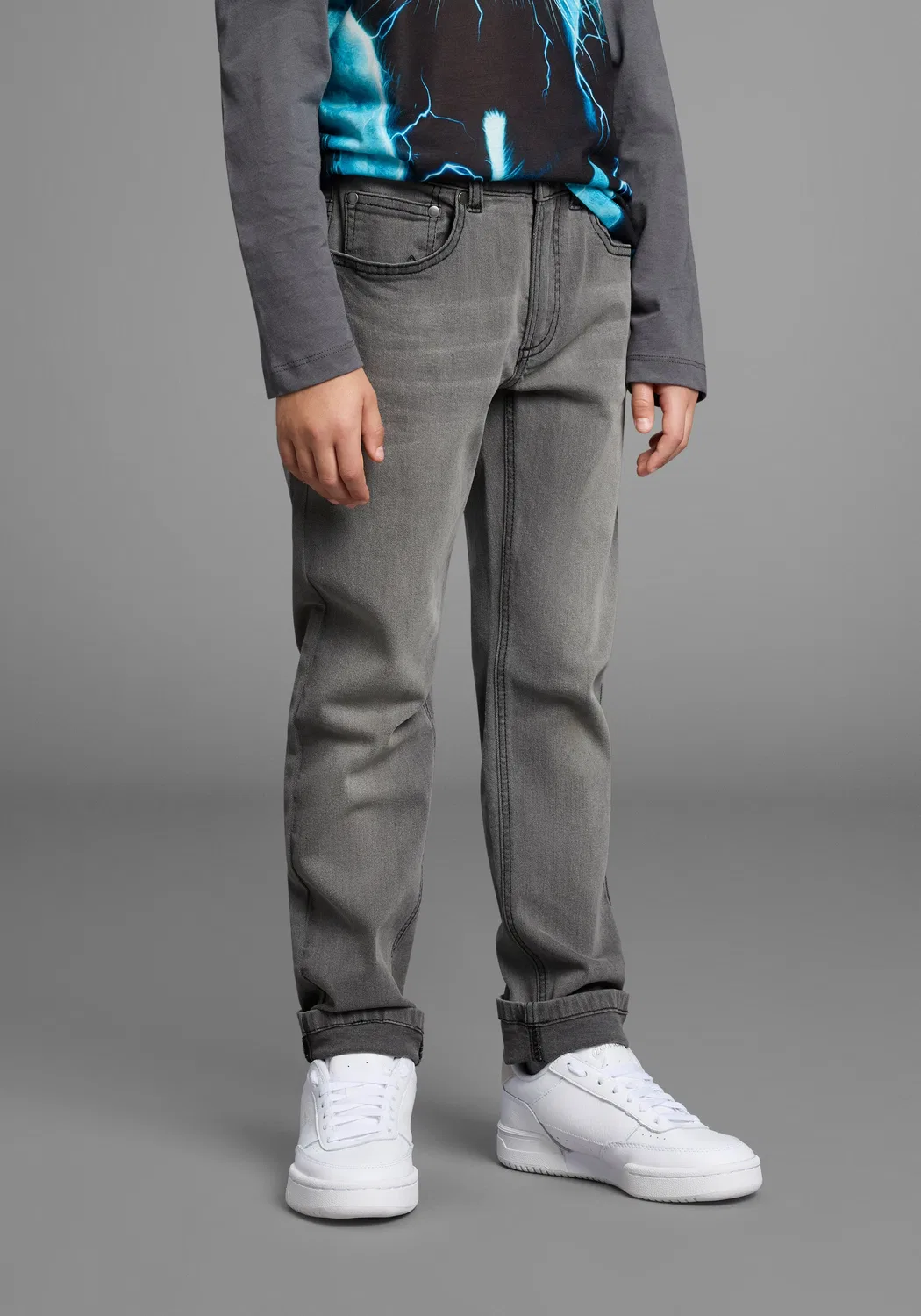 Обычные джинсы Kidsworld, Grey Denim — фото 3