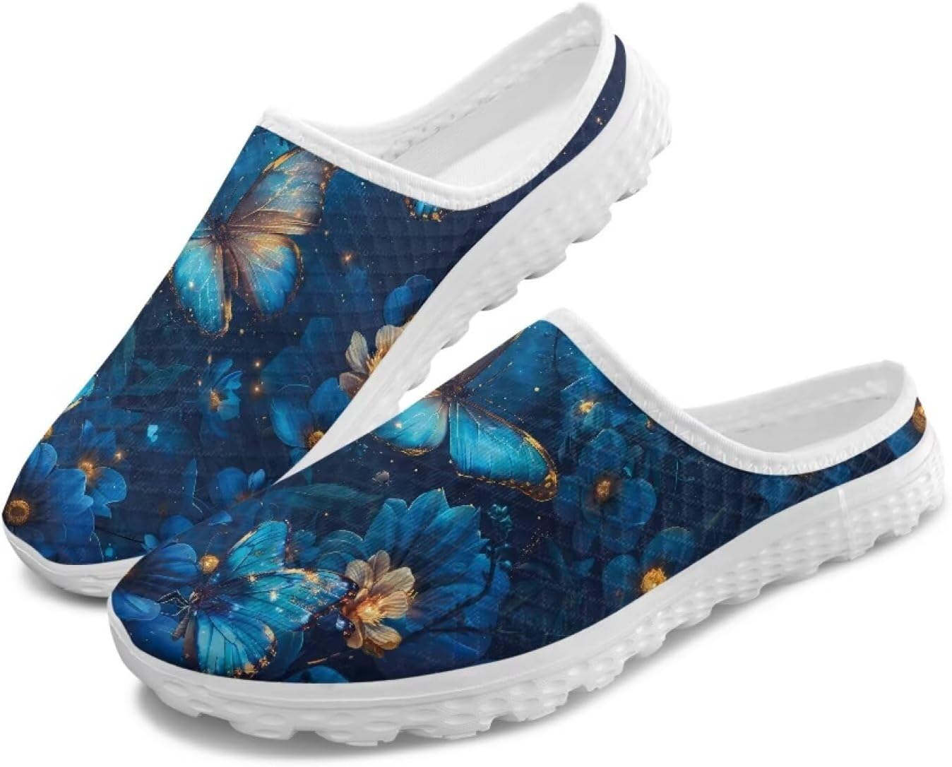 

Женские мюли и сабо Tomeusey, садовая обувь, кроссовки без задника - летние сетчатые тапочки с противоскользящей подошвой, обувь для прогулок на улице, синий