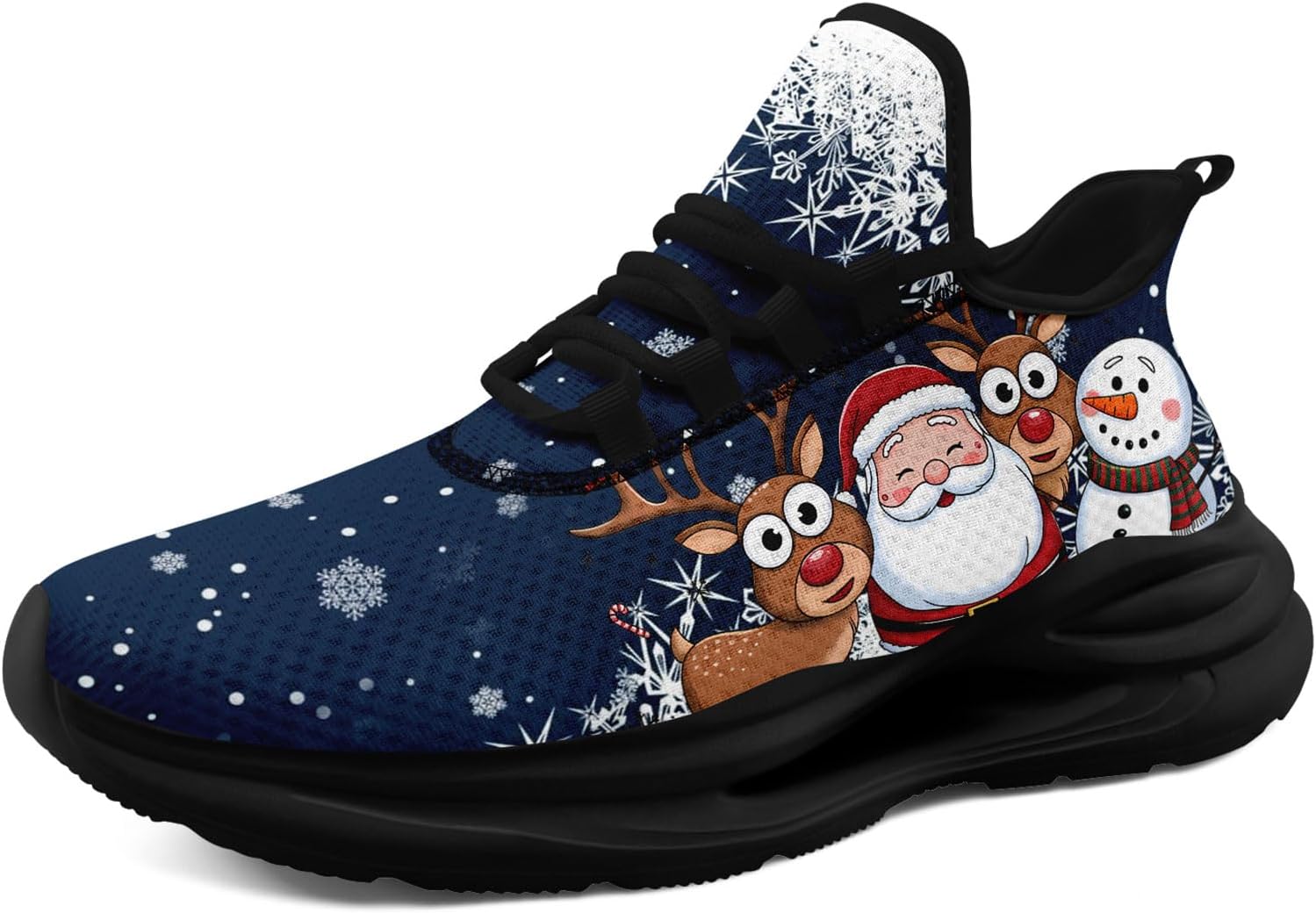 

Унисекс легкие кроссовки на Рождество с принтом Санта-Клауса, праздничные беговые кроссовки для мужчин и женщин Awsole, черный/темно-синий/белый/коричневый/красный