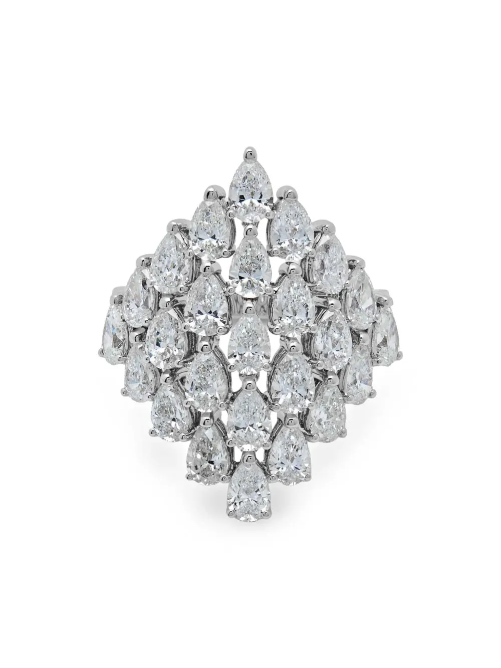 

Кольцо Shield из белого золота с бриллиантами Jewels Aficionado, серебяный