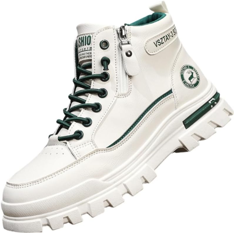 

Мужские винтажные повседневные спортивные ботинки FmShi, однотонные, средней высоты, на шнуровке с простым носком, для ежедневной носки в любое время года, бежевый