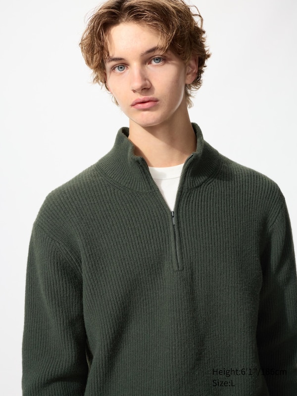 

Джемпер из пряжи Soufflé с молнией Uniqlo, 58 dark green