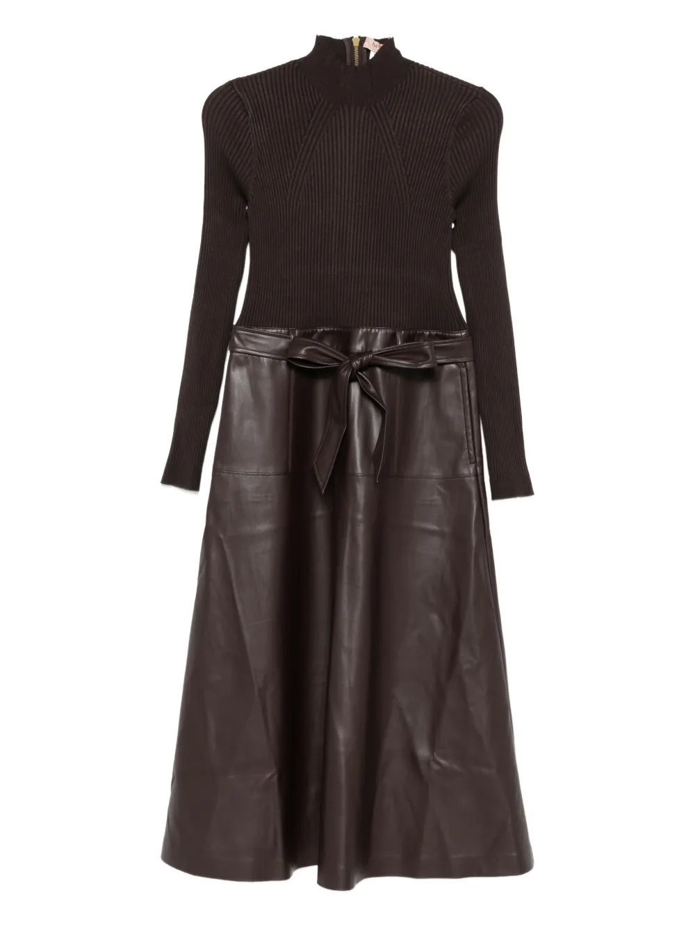 

Платье с длинными рукавами и поясом Twinset, коричневый