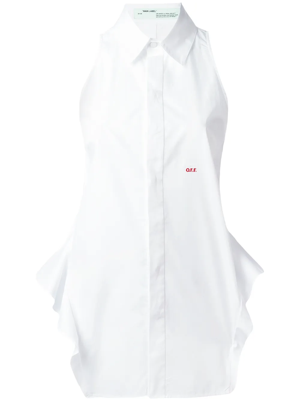 

Рубашка без рукавов с рюшами OFF-WHITE, белый