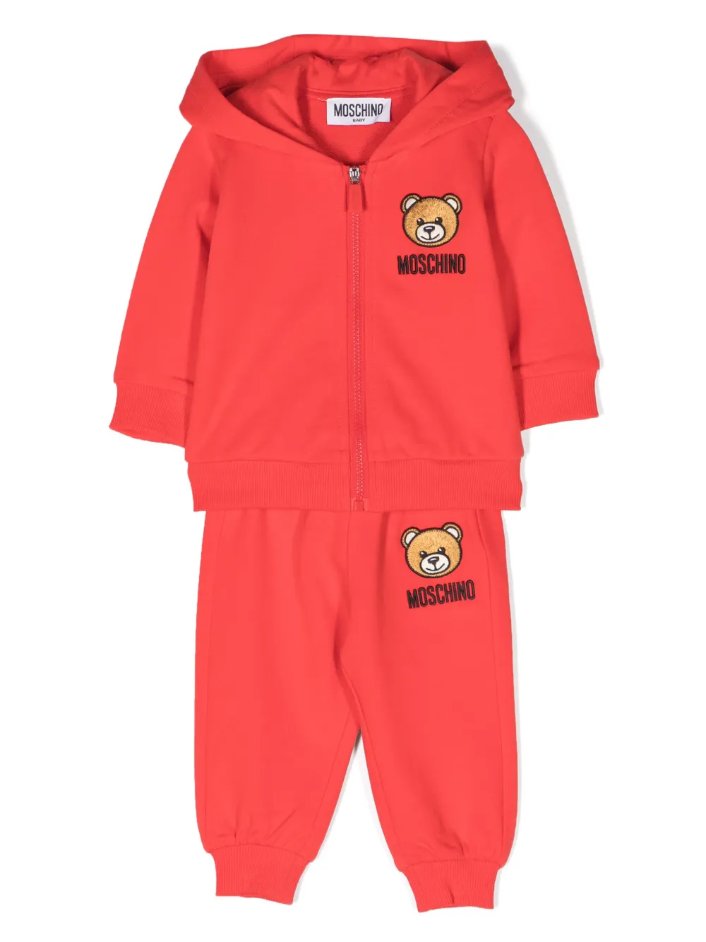 

Спортивный костюм с вышивкой Teddy Bear Moschino Kids, красный