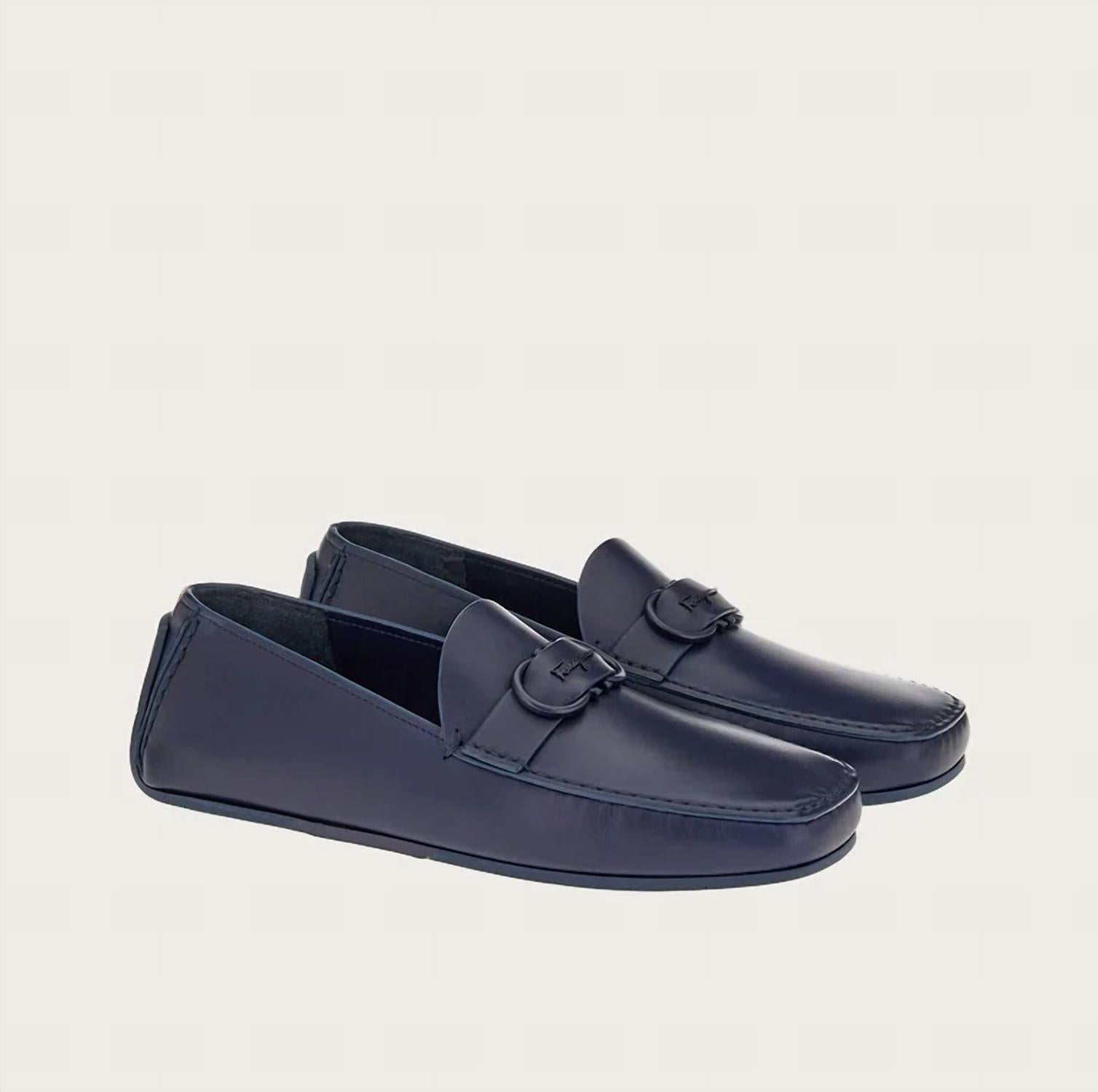 Мужские туфли для вождения Gancini Palinuro синего цвета Salvatore Ferragamo, синий — фото 2