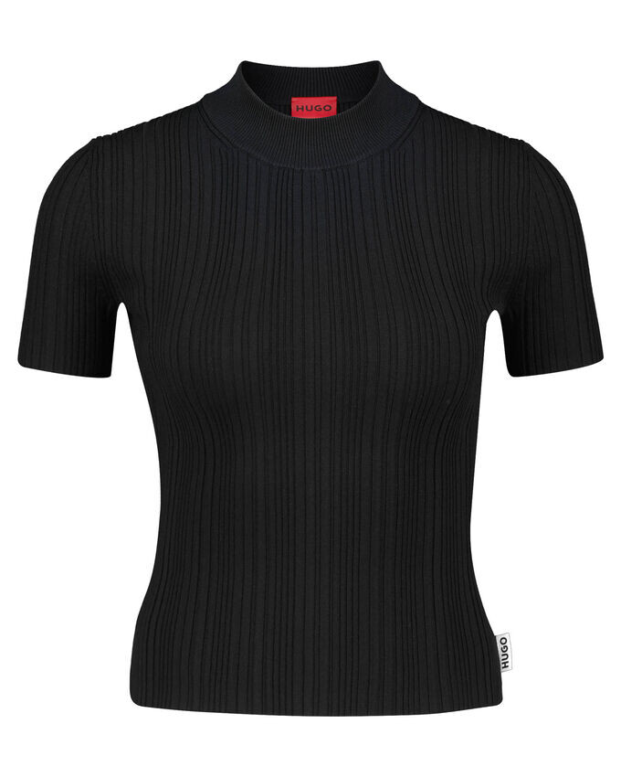 

Свитер с короткими рукавами sarpharim slim fit Hugo, черный