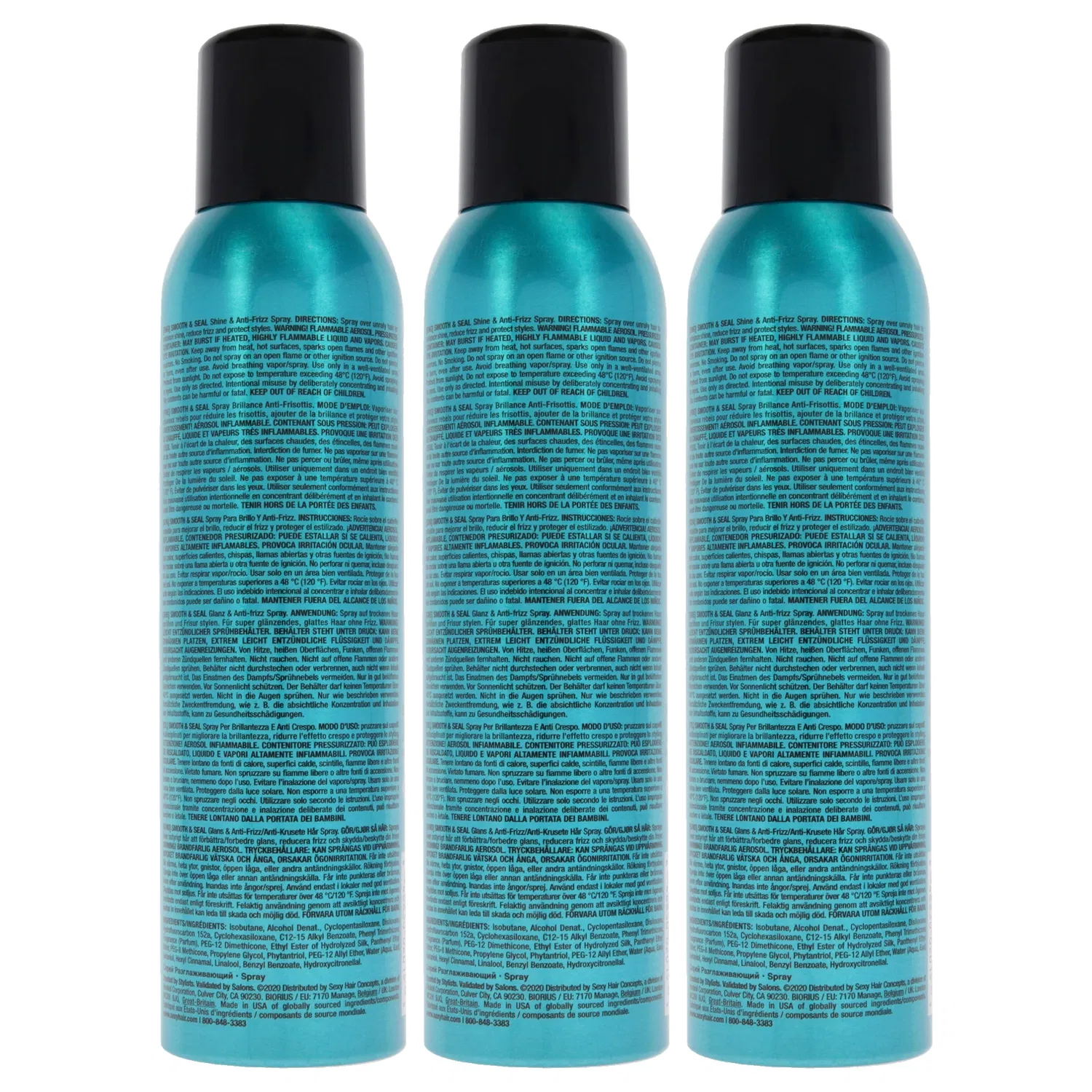 Спрей для волос Sexy Hair Healthy Smooth and Seal Anti-Frizz Spray от Sexy Hair для мужчин и женщин - 170 мл - упаковка из 3 штук, Clear — фото 2