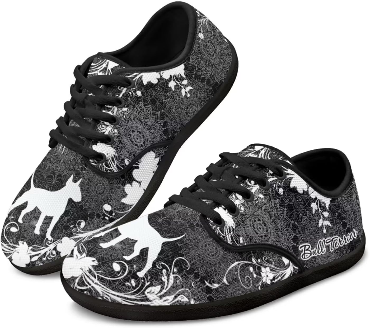 

Женские минималистичные кроссовки для ходьбы с широким носком, легкие, без застежек, теннисные кроссовки для женщин и мужчин Pointodoor, Bull Terrier Boho Mandala Print