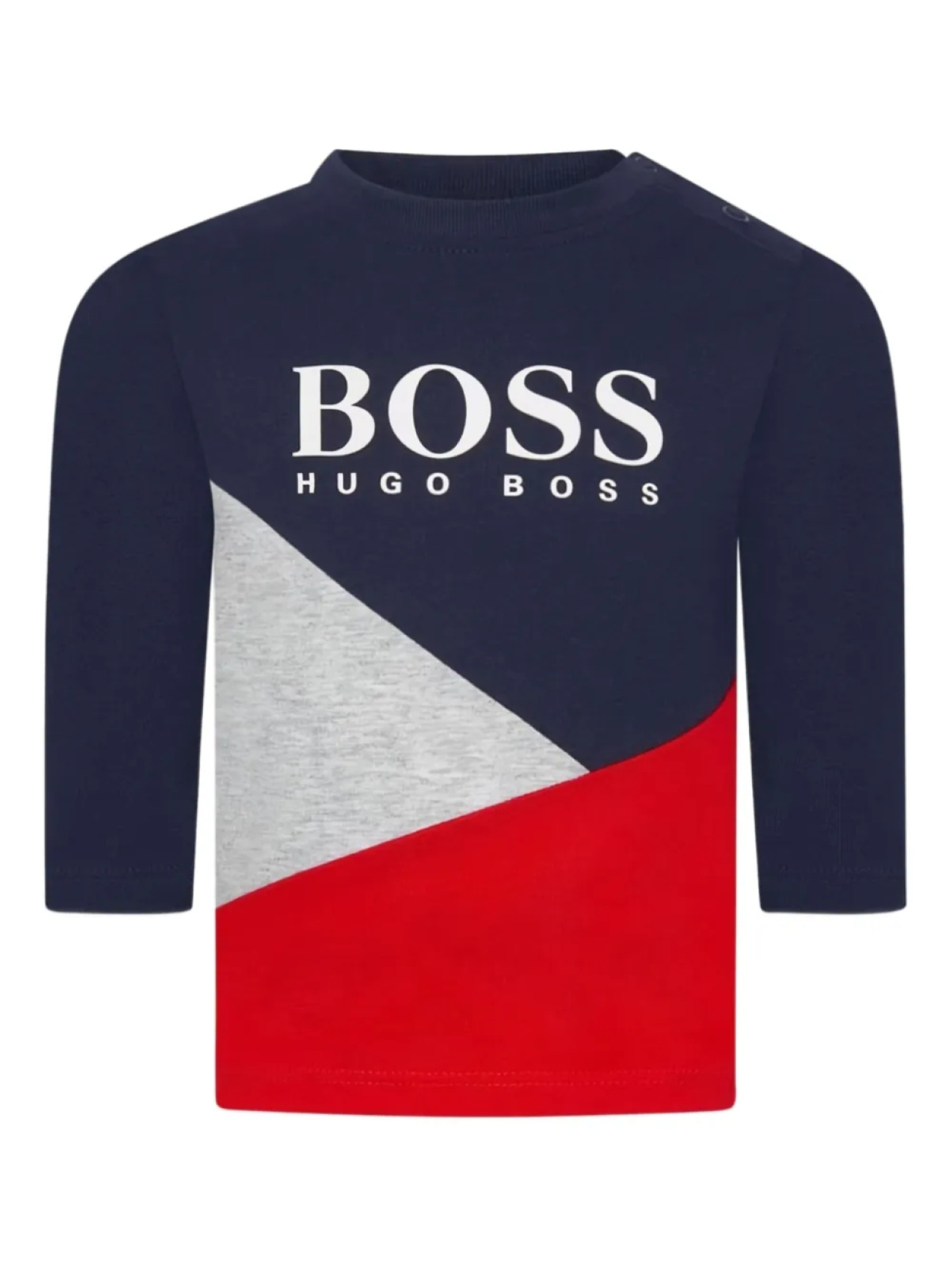 

Детский топ BOSS Kidswear с цветными блоками и рукавами три четверти, синий