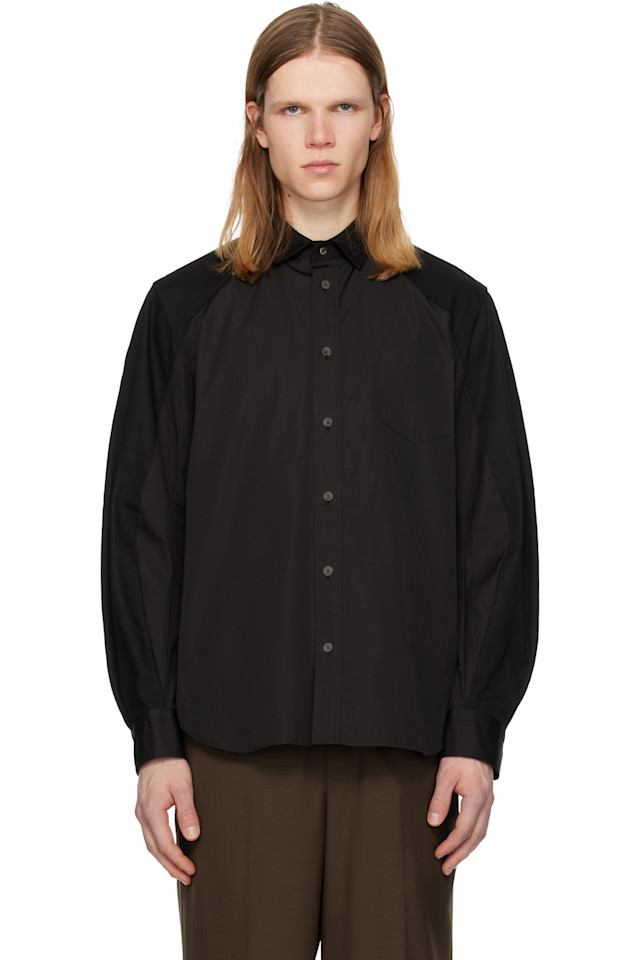 

Рубашка из поплина Sacai, черный