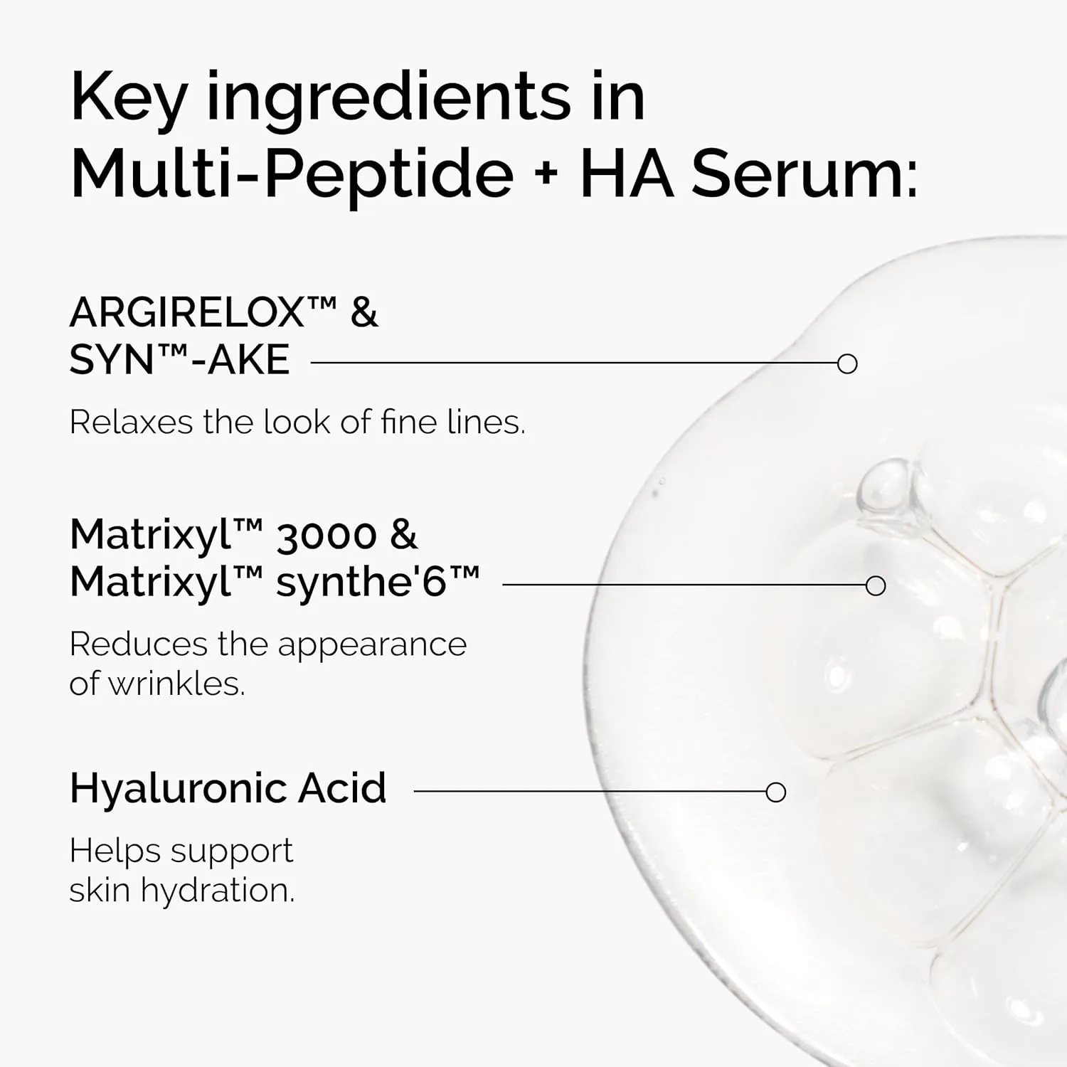 Набор сывороток и мультипептидов The Ordinary Multi-Peptide Serum Duo, антивозрастной уход за кожей лица и области вокруг глаз: мультипептид + гиалуроновая кислота и сыворотка для глаз. — фото 2
