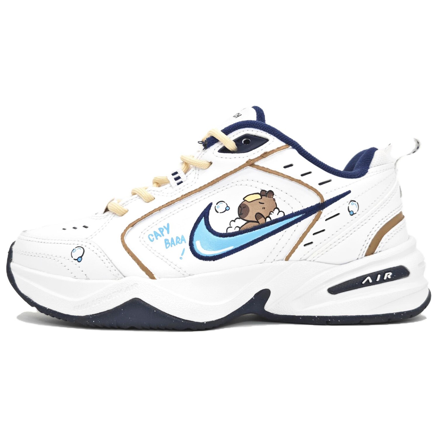 

Кроссовки Nike Air Monarch 4 Chunky Sneakers Unisex Low-top White/yellow/blue, цвет White capybara