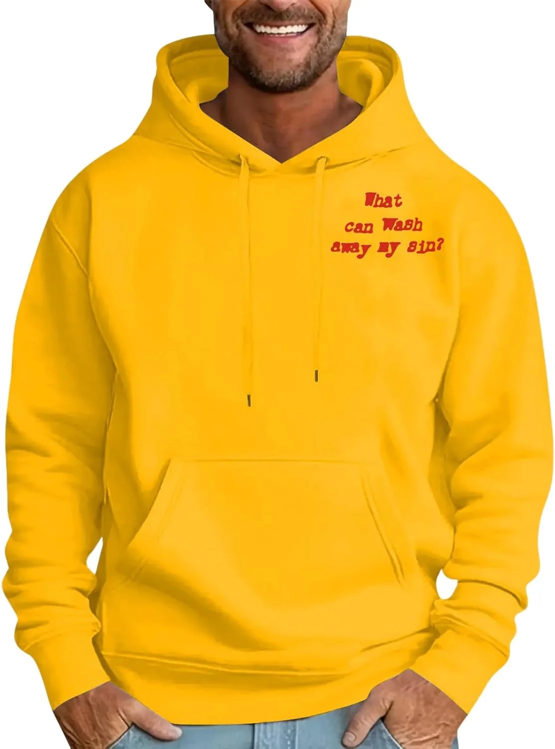 

Графический худи FQZWONG для мужчин, с длинными рукавами и карманом