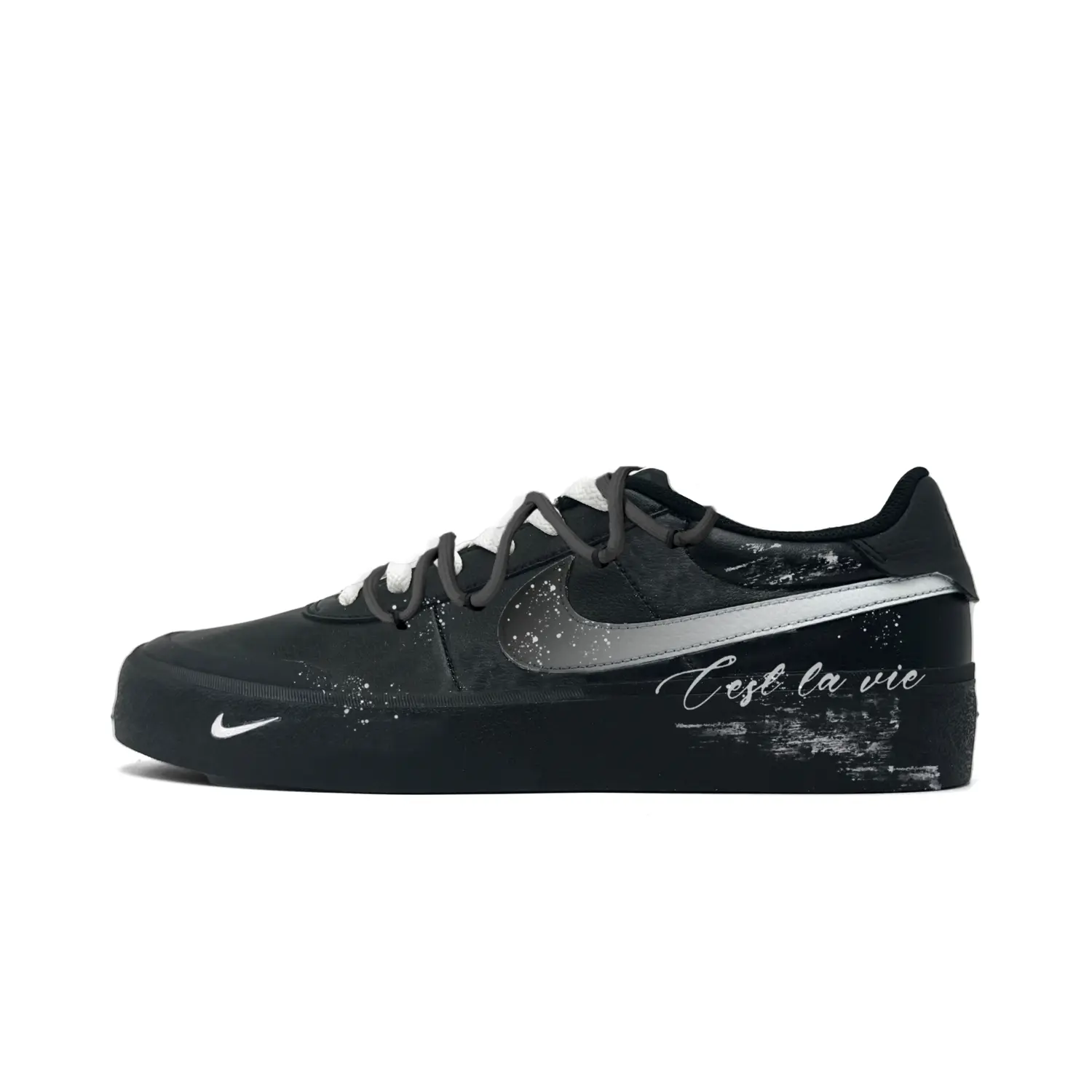 

Nike Кроссовки для скейтбординга Court Shot Meteor, дышащие, низкие, мужские, черные