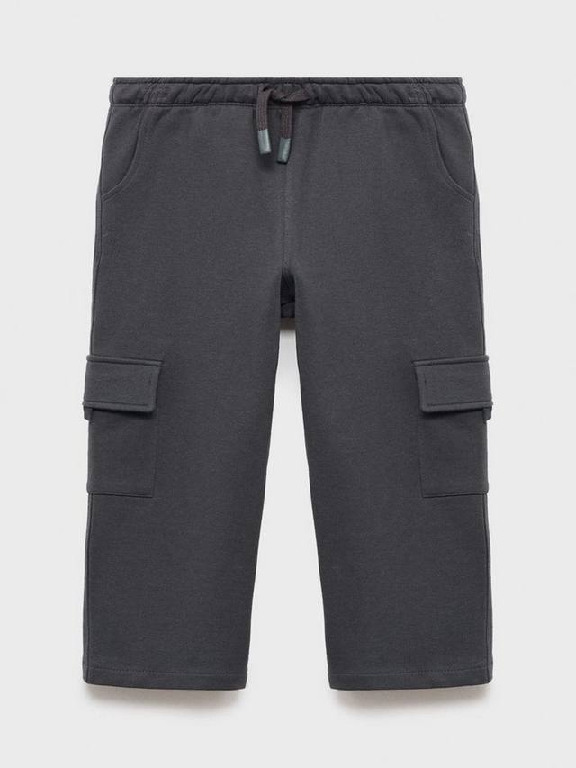 

Детские сафари хлопковые джоггеры на шнурке Mango, Charcoal