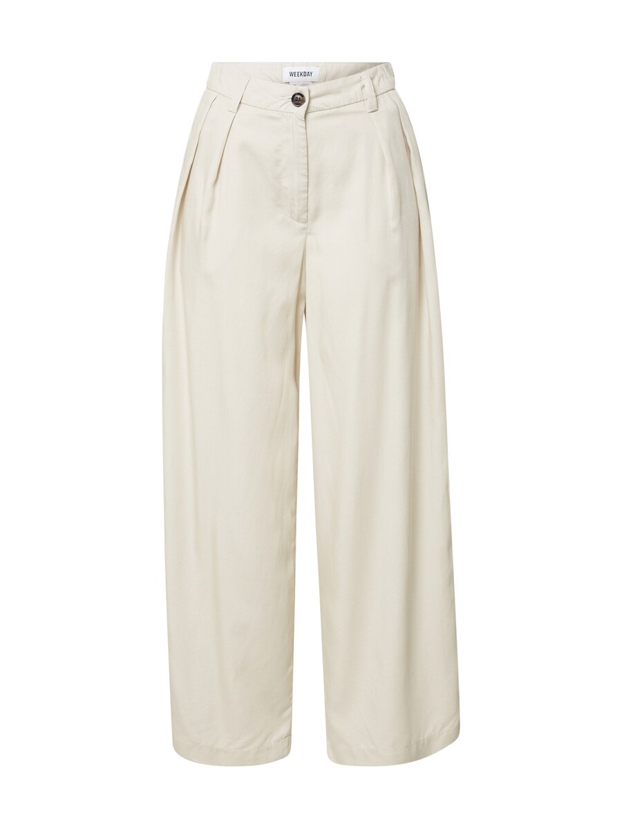 

Брюки со складками спереди WEEKDAY Loose fit Pleat-Front Pants Hazel, бежевый