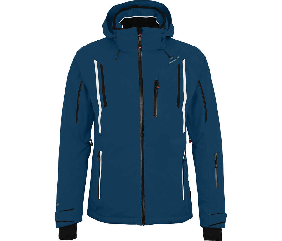 

BERGSON Мужская утеплённая горнолыжная куртка, водонепроницаемость 20 000 мм водяного столба, синяя