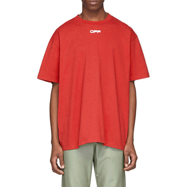 Футболка OFF-WHITE SS20 Airport Tape Print For Men Red, красный — фото 3