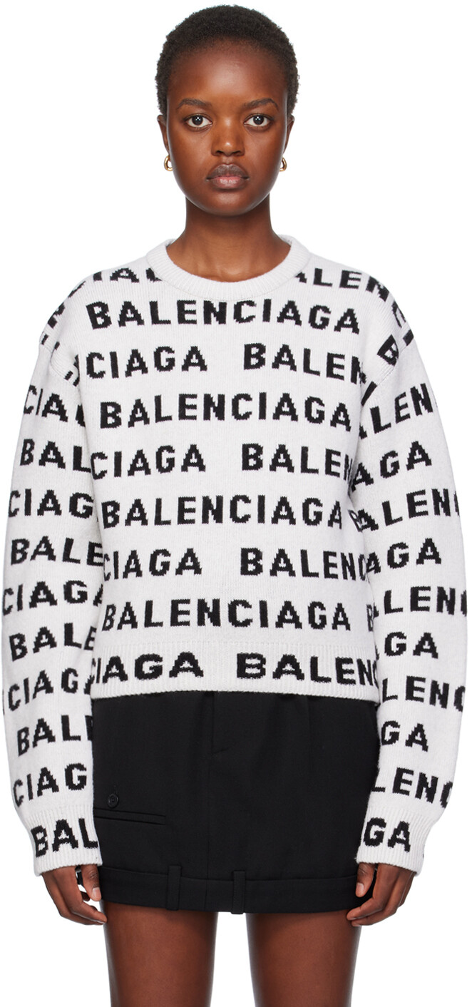 

Balenciaga Off-White жаккардовый свитер