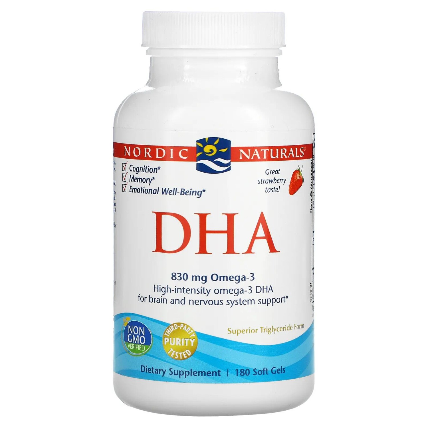 

Nordic Naturals DHA Клубника 500 мг 180 мягких шариков