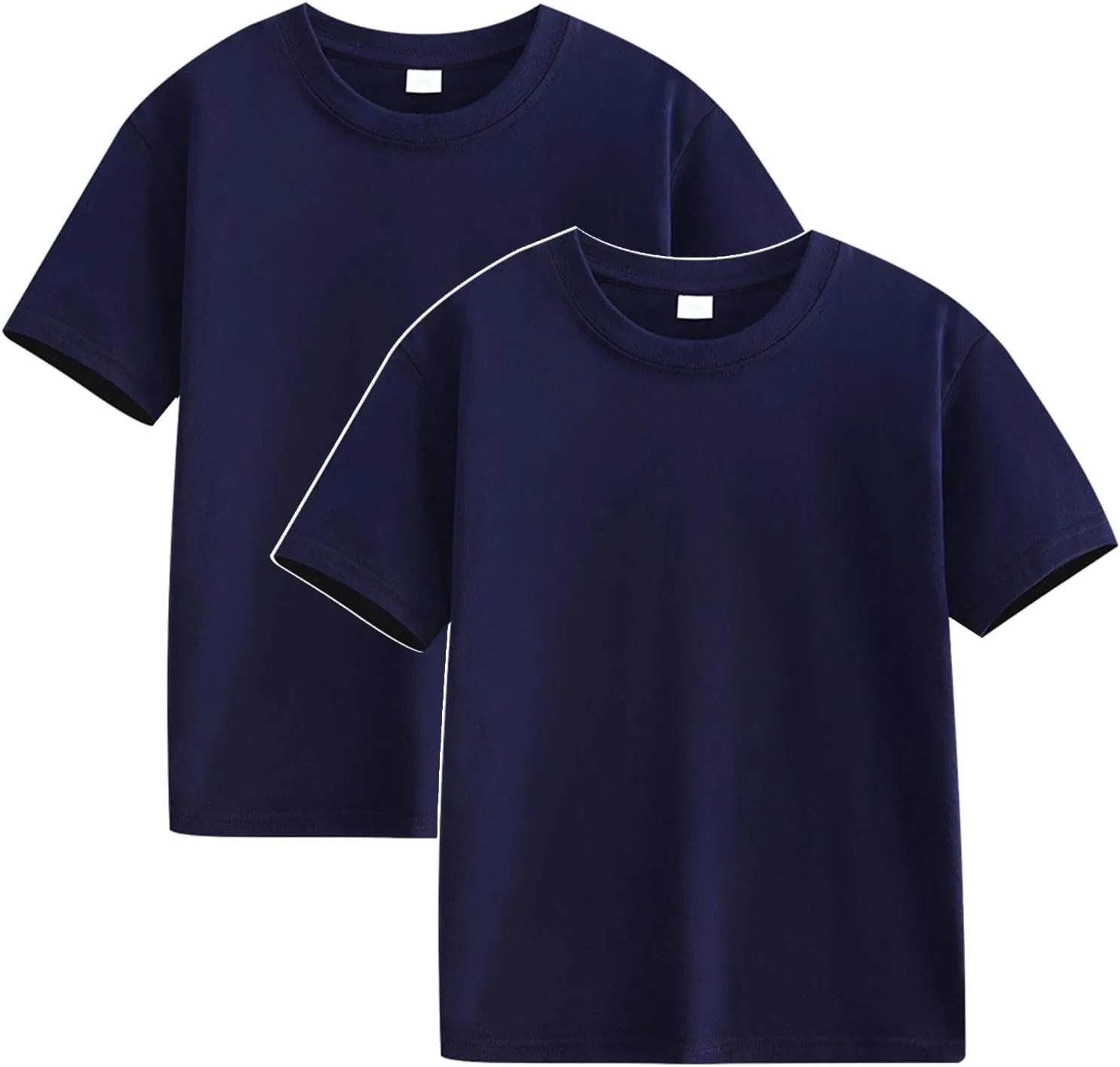 Футболки для детей 2 шт., хлопок, базовые, Zzalalana, Navy