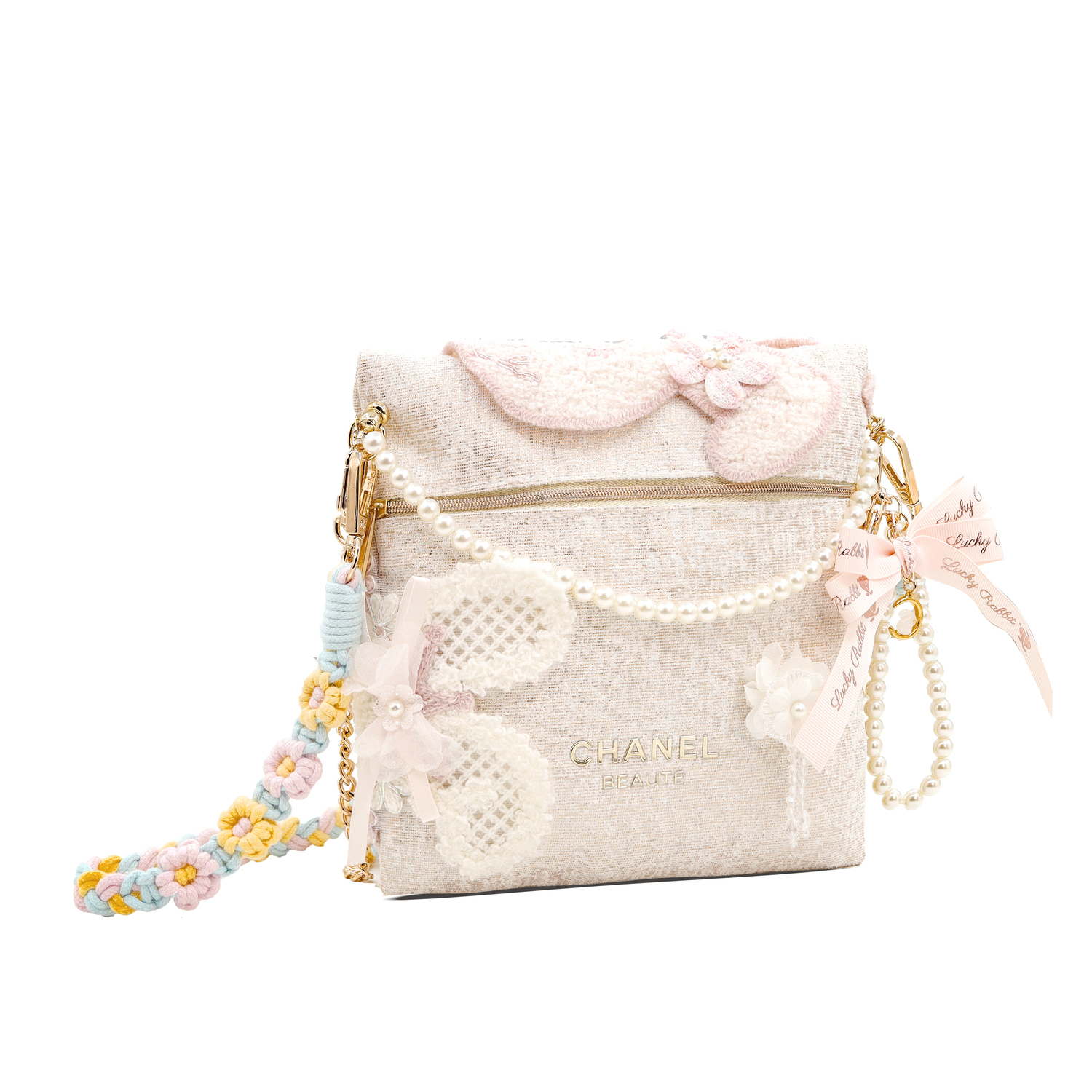 CHANEL Складной косметичка Love Letter Classic Logo полиэстер конверт косметичка инструменты для макияжа white — фото 2