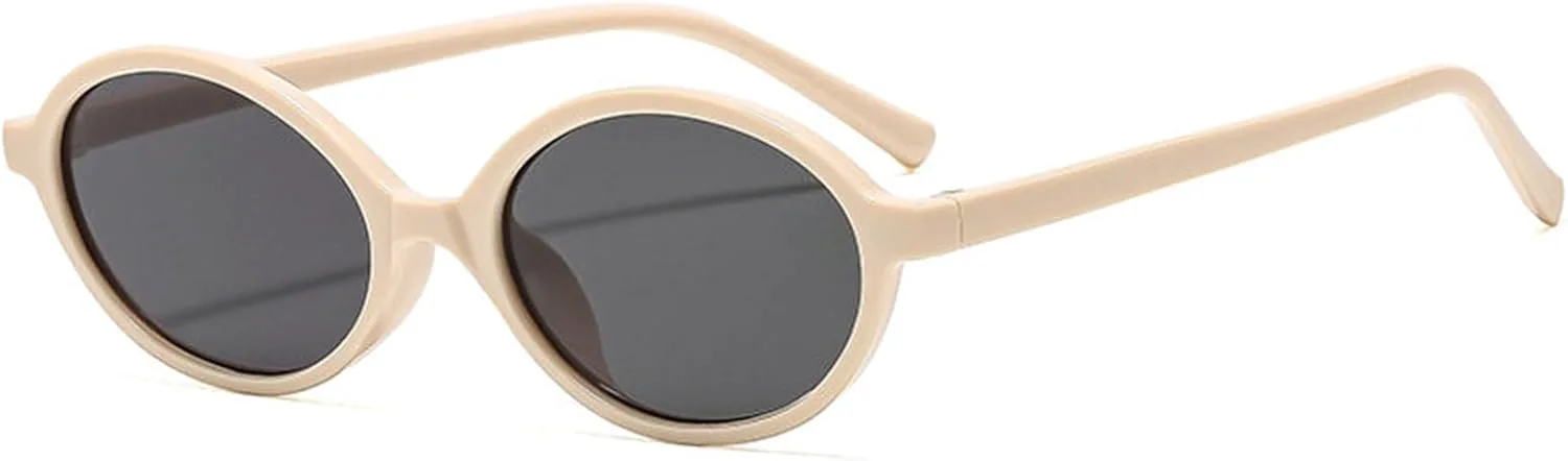 

willochra Милые ретро-очки овальной формы для женщин и мужчин, модные черные солнцезащитные очки в стиле 90-х, классические солнцезащитные очки с защитой UV400, C2