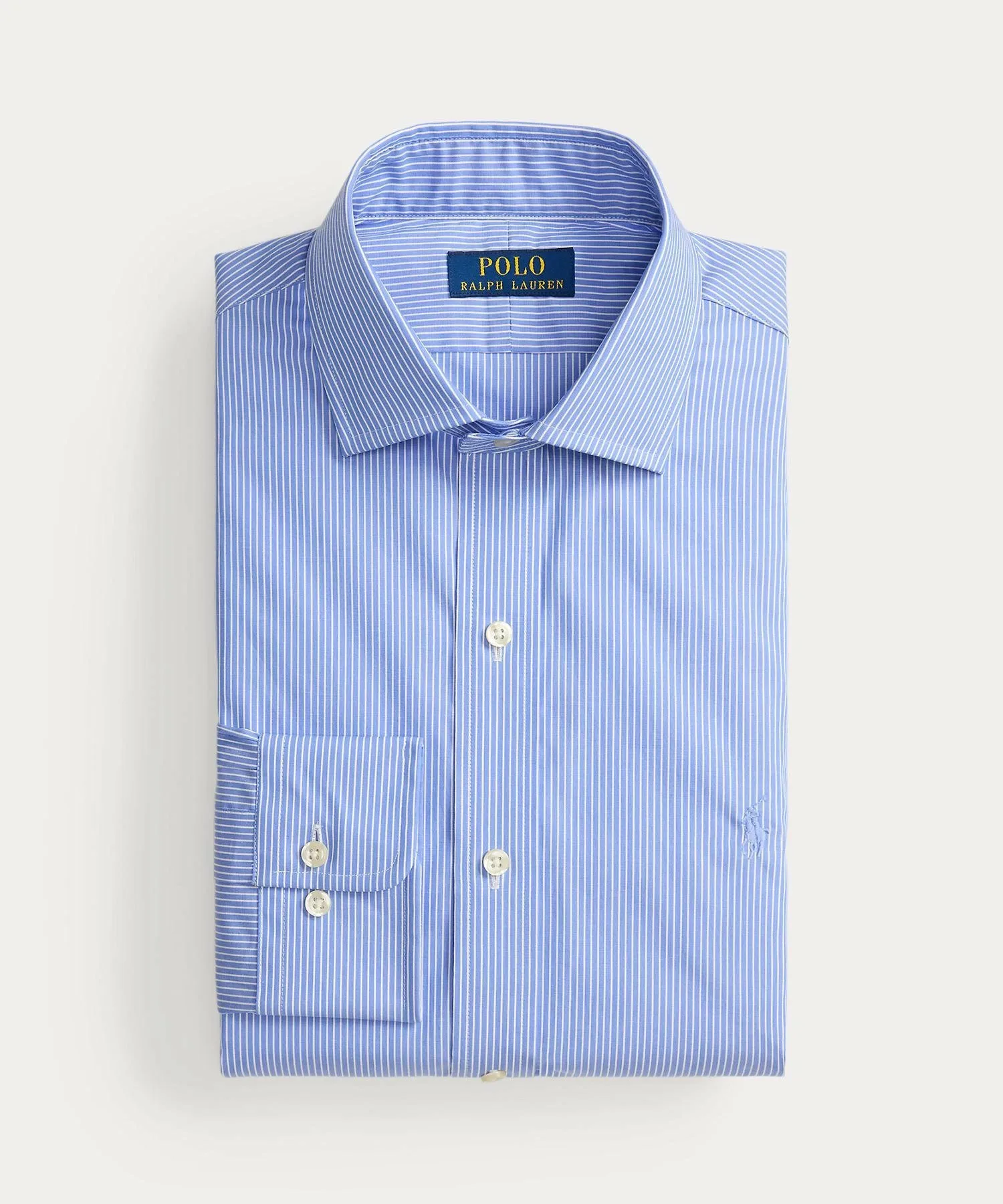 Рубашка из полосатого поплина, сшитая. Polo Ralph Lauren, 400 Blue — фото 2