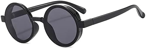 

Круглые солнцезащитные очки 2027 года для женщин в стиле ретро-панк, трендовые желто-оранжевые солнцезащитные очки для мужчин, защита от УФ-излучения UV400 MTZJH, Black Grey