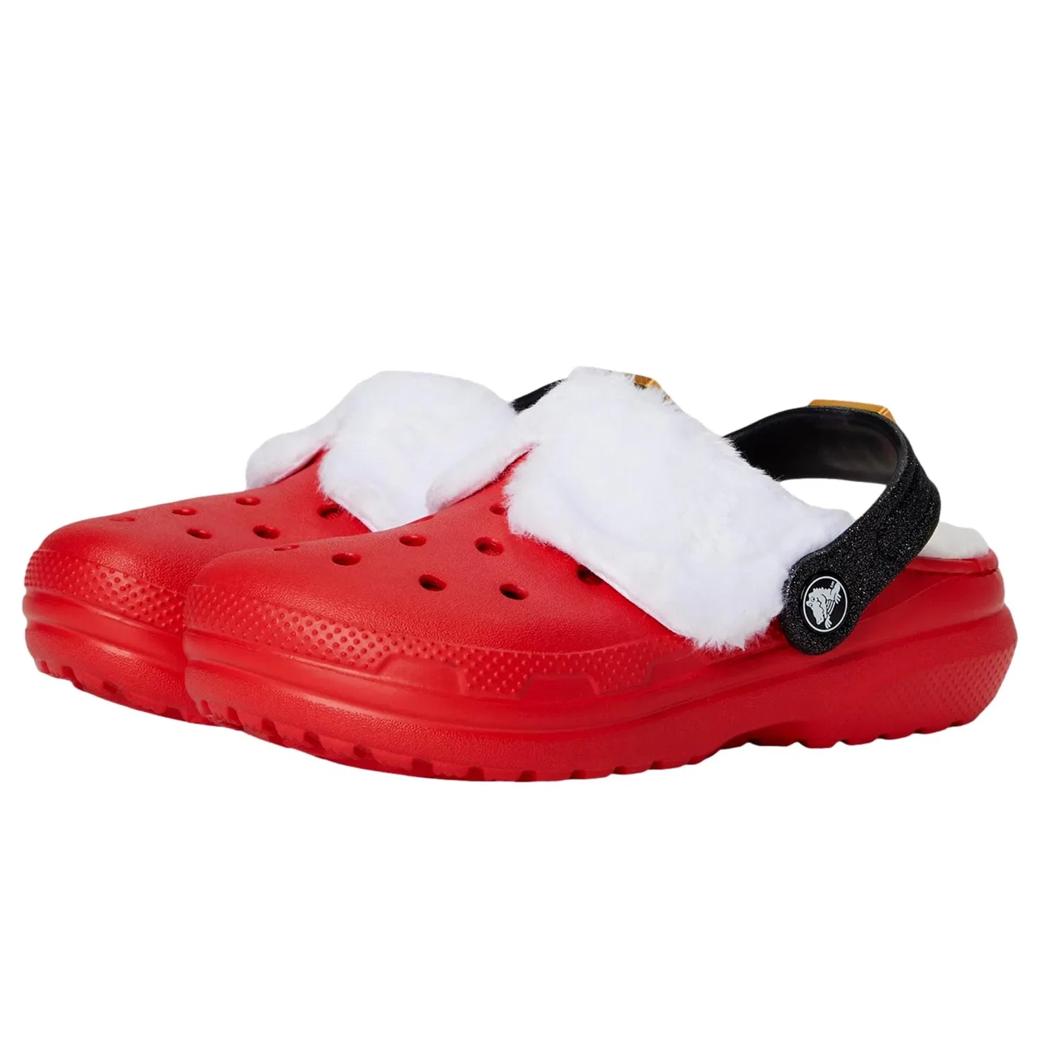 Детские сабо Crocs с подкладкой "Санта", красно-белые — фото 2