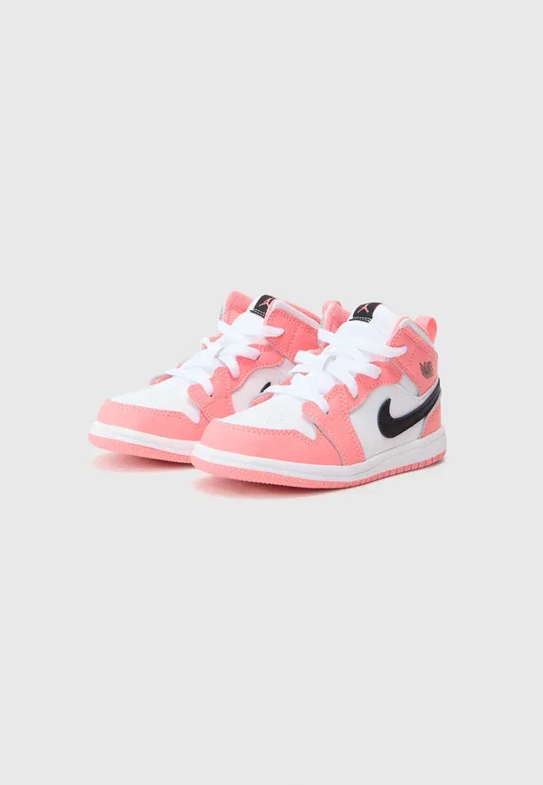 Детские кроссовки Jordan 1 Mid, розовый взгляд/черный/белый — фото 2