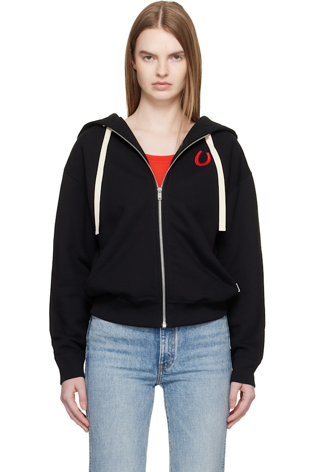 

Хлопковая махровая толстовка на молнии Jil Sander, черный