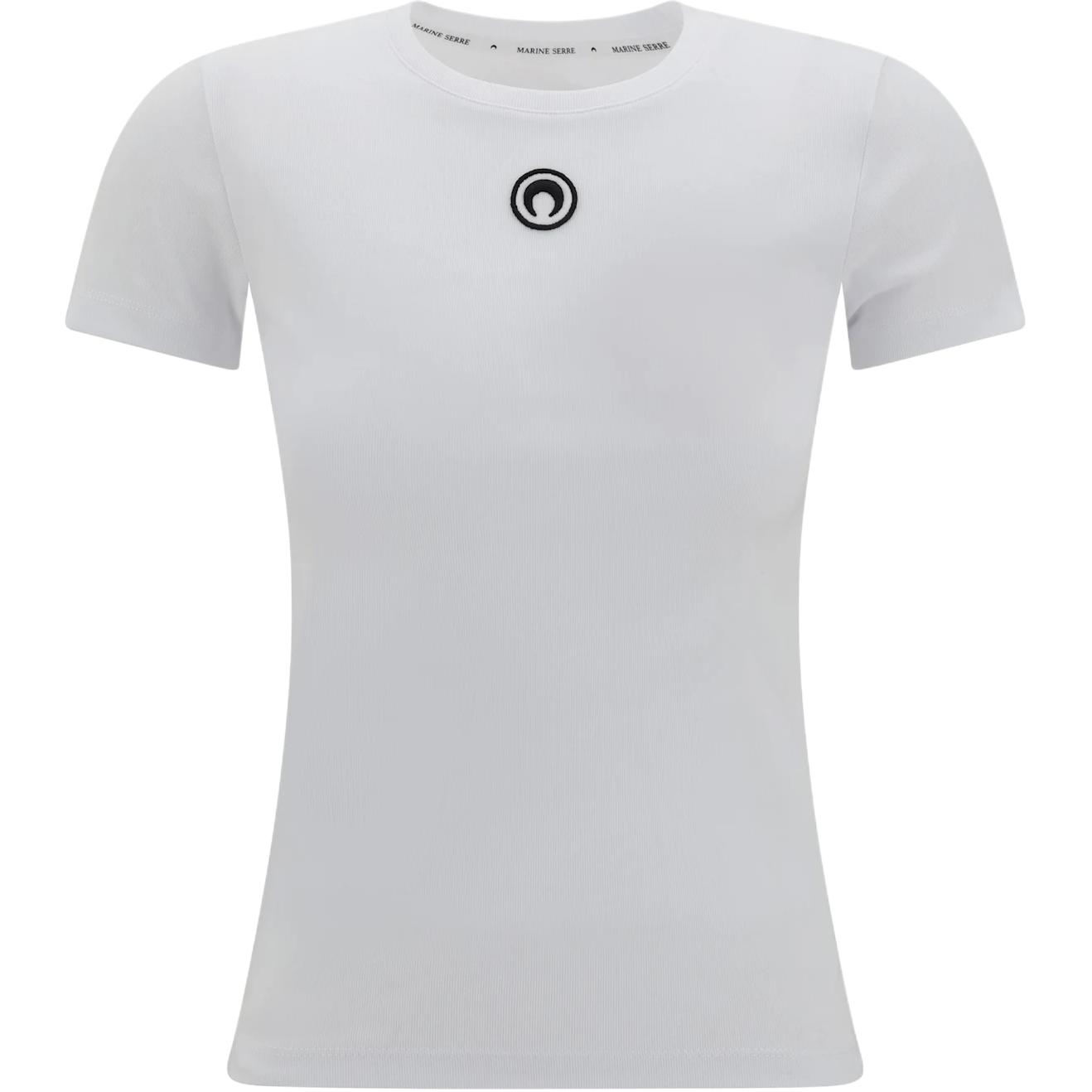 

Футболка с круглым вырезом и вышивкой в виде полумесяца Marine Serre, белый