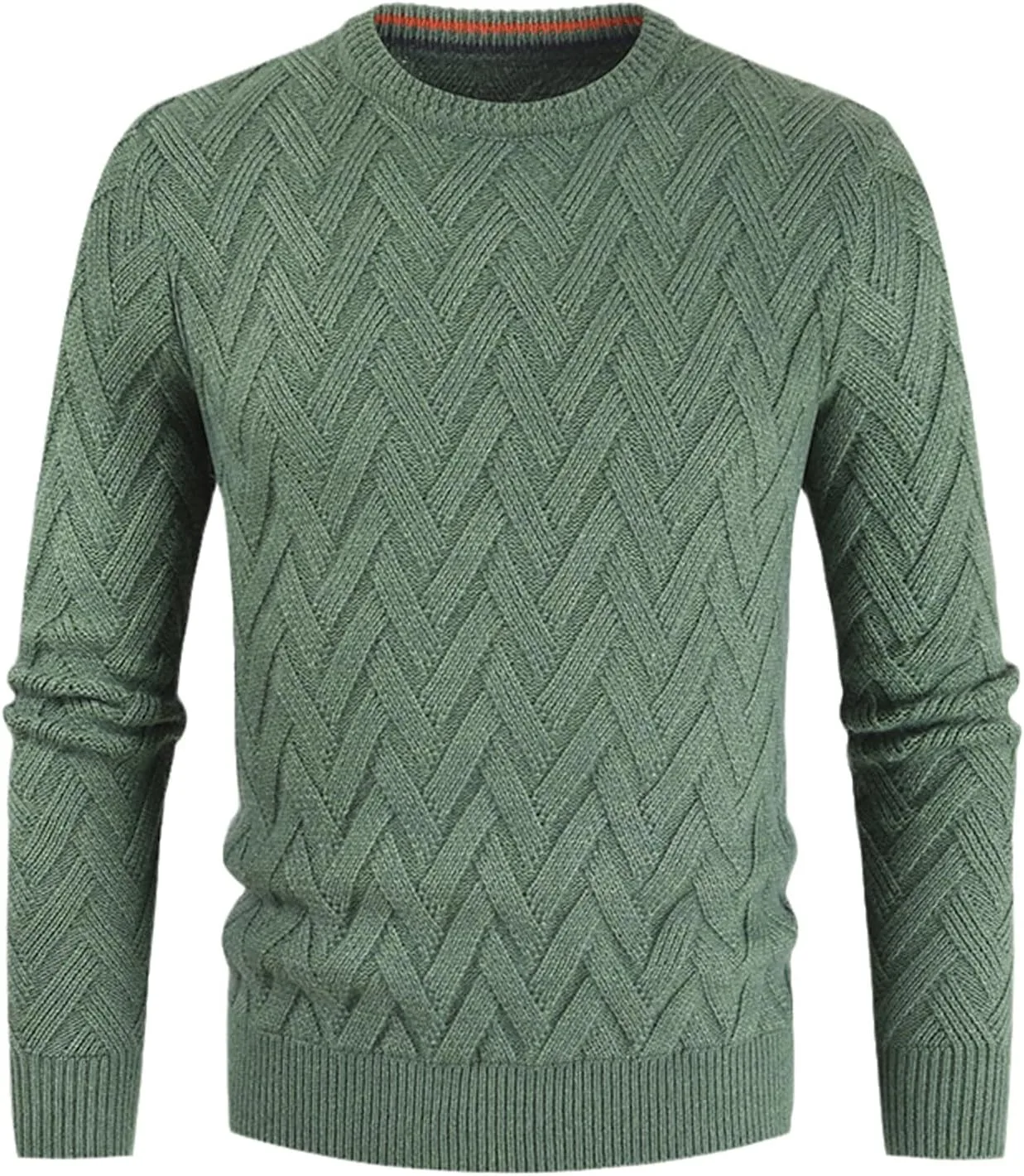 

Мужской свитер с круглым вырезом и длинными рукавами, однотонный, для осени и зимы MQMYJSP