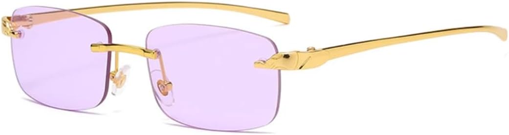 

Модные винтажные солнцезащитные очки без оправы для женщин и мужчин, роскошные, популярные, для вождения, металлические, маленькие, солнцезащитные очки UV400 SZVVBKK, Purple