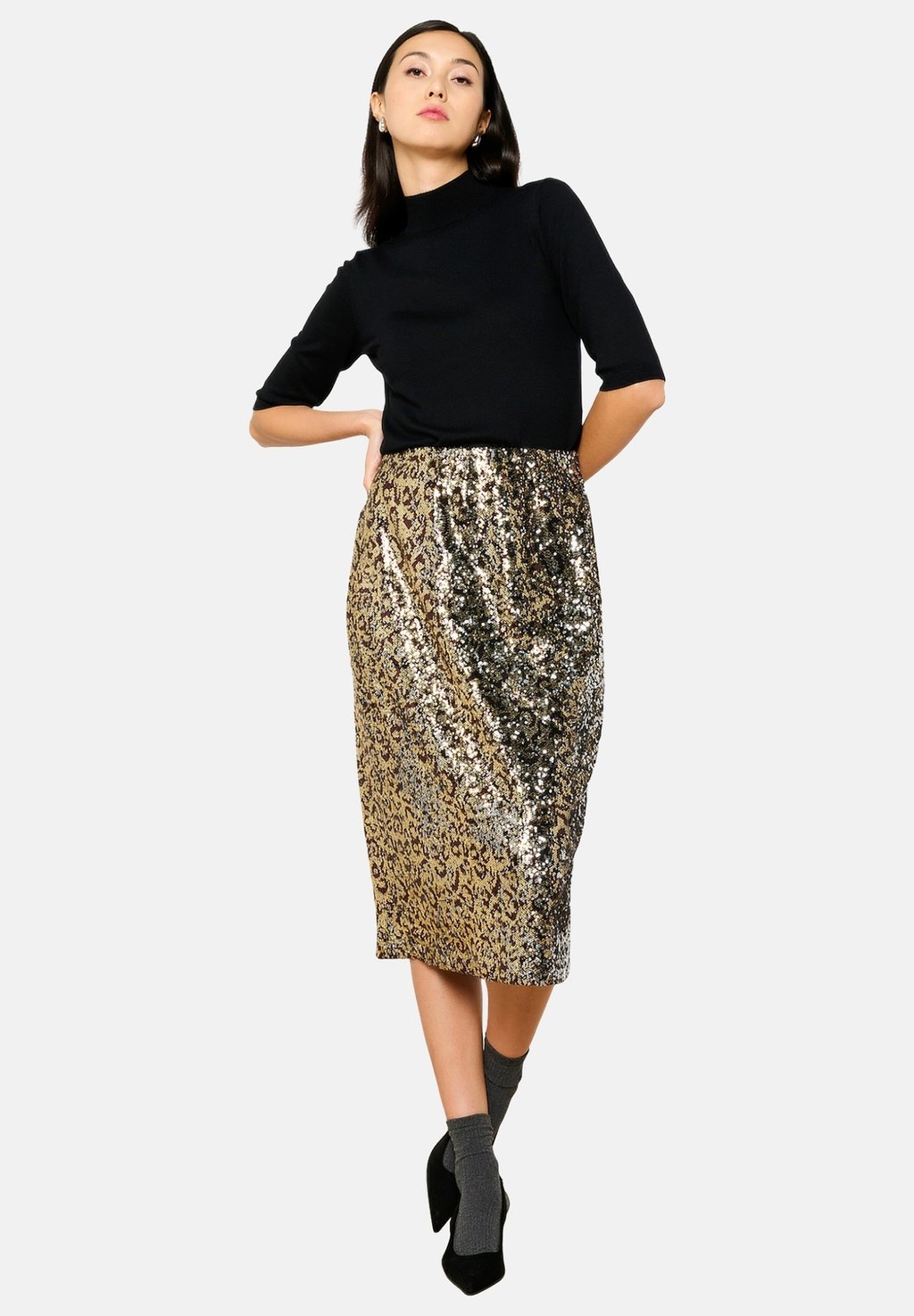 

Юбка А-силуэта WITH SEQUINS LolaLiza, черный