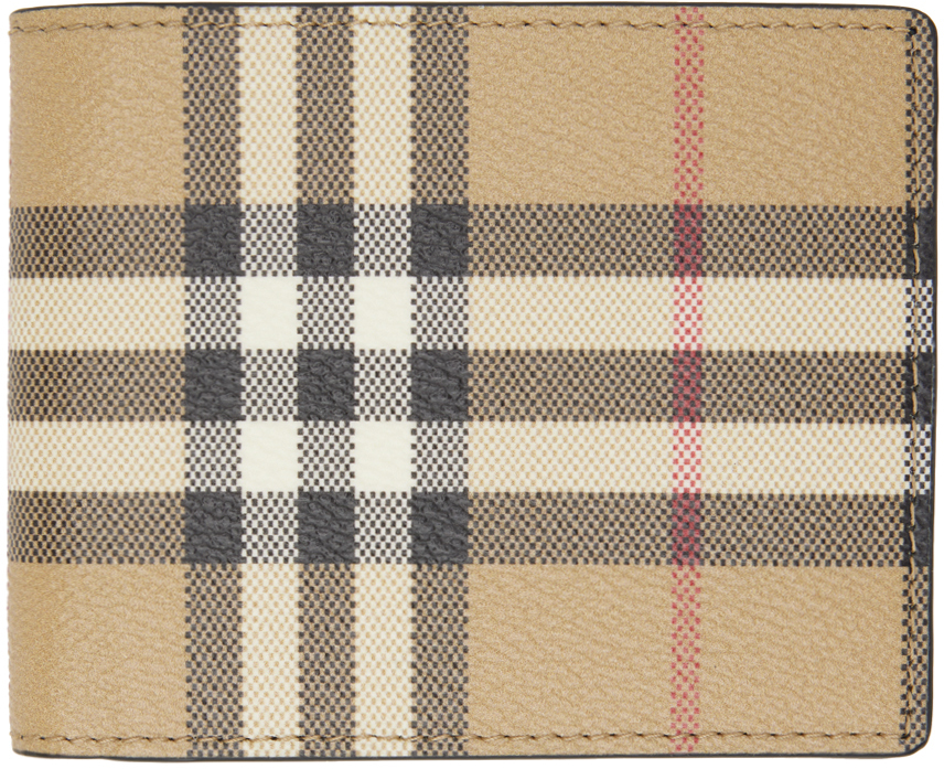 

Бежевый клетчатый кошелек Burberry, Archive beige