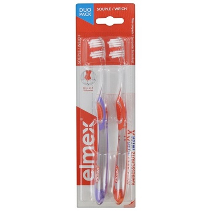 

Мягкая зубная щетка Elmex Anti-Cavity Interx, набор из двух штук Markenlos