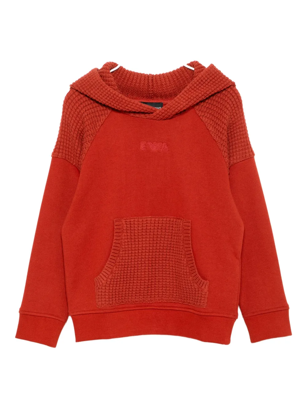 

Толстовка с капюшоном и вышитым логотипом Emporio Armani Kids, красный