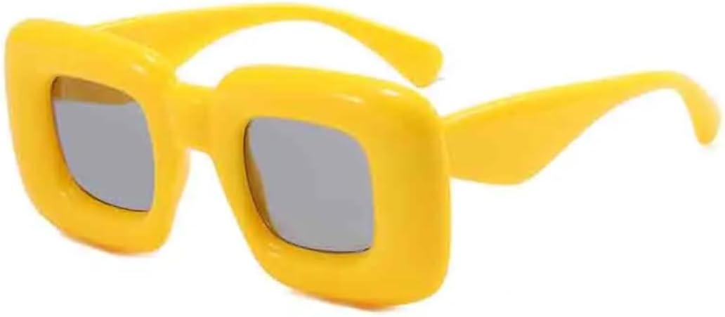 

Уникальные солнцезащитные очки конфетных цветов для женщин, роскошные солнцезащитные очки для мужчин в стиле панк-хип-хоп, защита от УФ-излучения UV400 VVTWSSW, Yellow