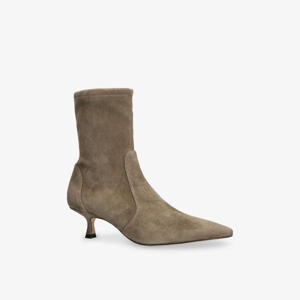 Сапоги на каблуке Stuart Weitzman Naomi из замши, коричневый — фото 3