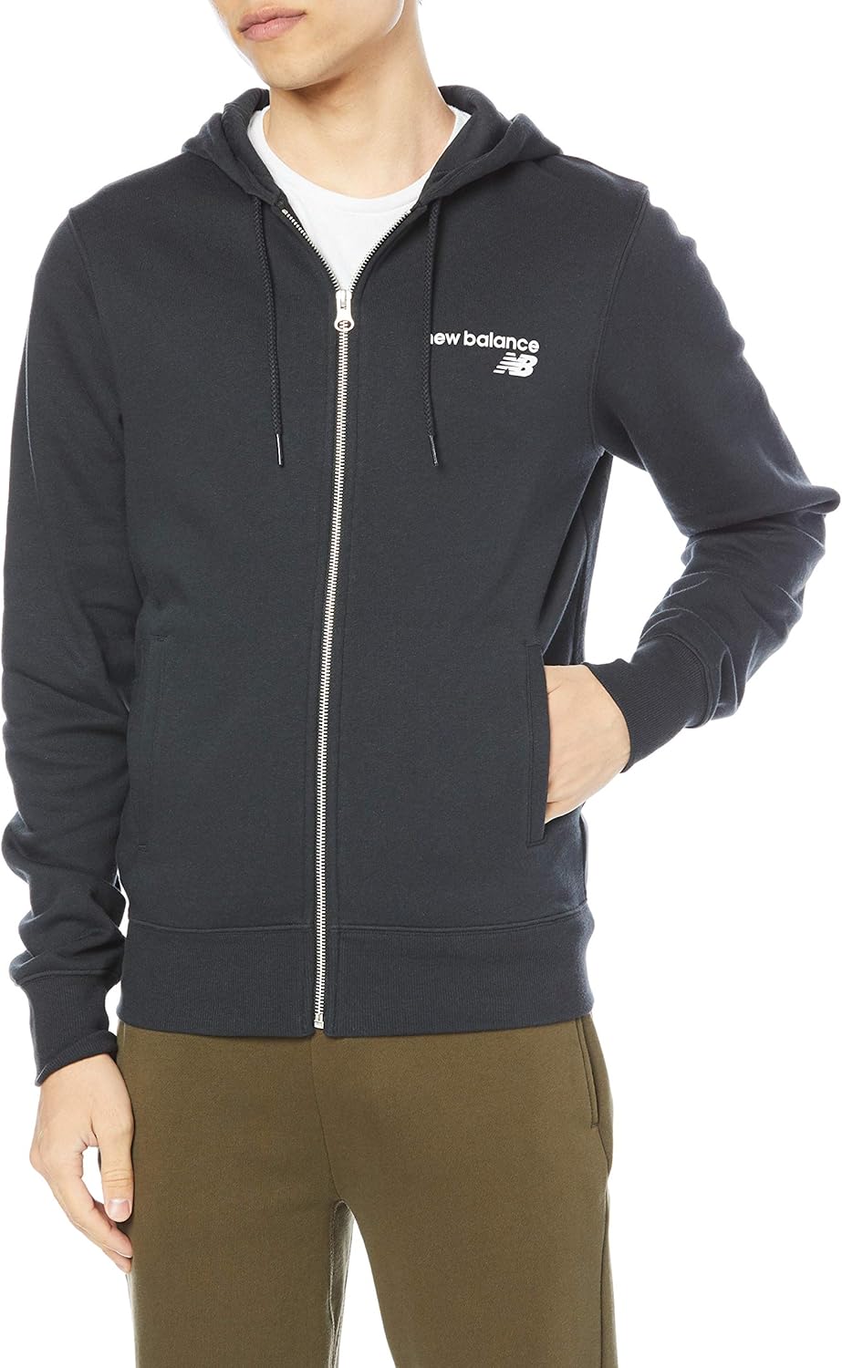 

Мужская флисовая куртка-толстовка New Balance Core Fleece на молнии (MJ03907), черный