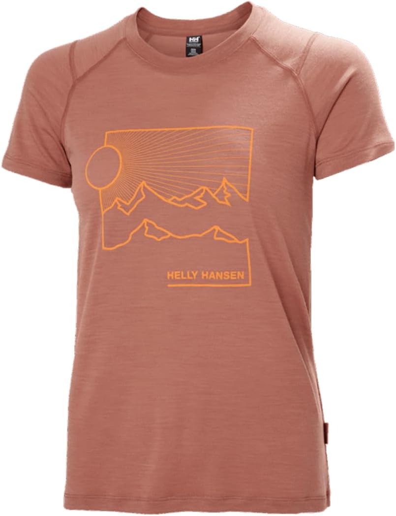 

Helly-Hansen Durawool Graphic T-Shirt - премиальная женская спортивная одежда и стильная футболка для активного образа жизни Helly Hansen, 084 Cedarwood, Коричневый, Helly-Hansen Durawool Graphic T-Shirt - премиальная женская спортивная одежда и стильная 